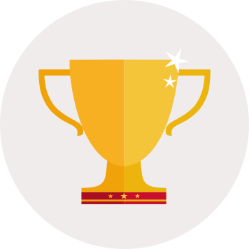 Shiny gold trophy icon