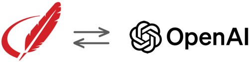 Logos of ActiveDocs Server and OpenAI showing two-way communication.