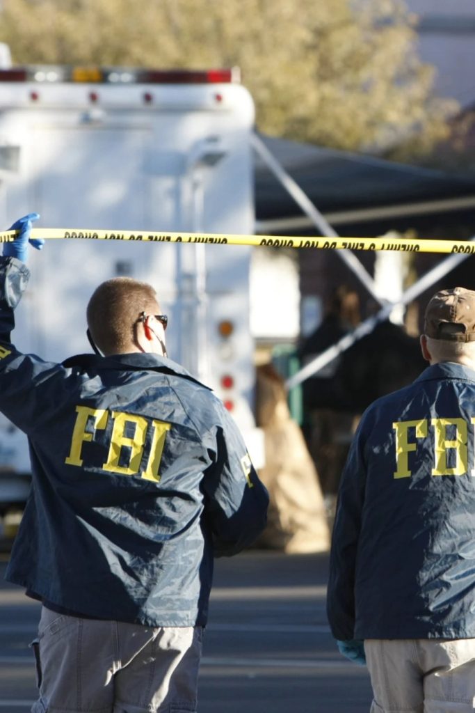 FBI personnel at an investigation scene